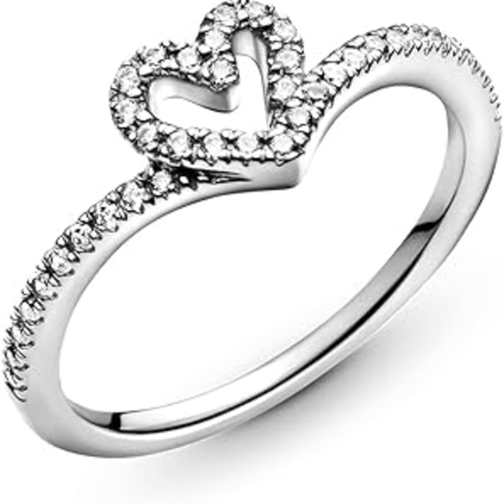 Pandora Sparkling Heart Ring Sz. 5